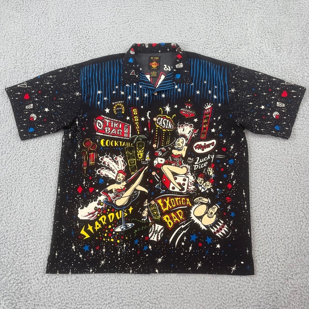 BC Ethic Shirt Mens XL Black Hard Rock Hotel Las Vegas Vince Ray Tiki Burlesque